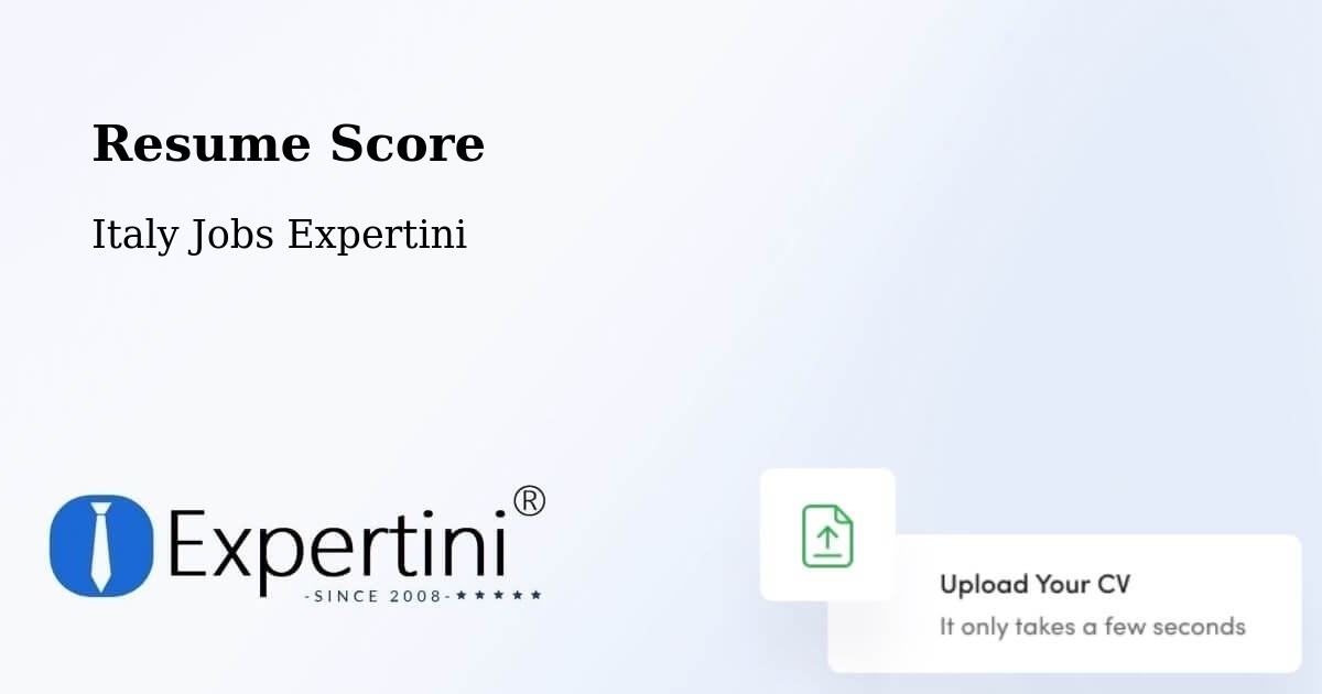 Resume Score & Job Description Match Tool – Bientina - Italy Jobs Expertini